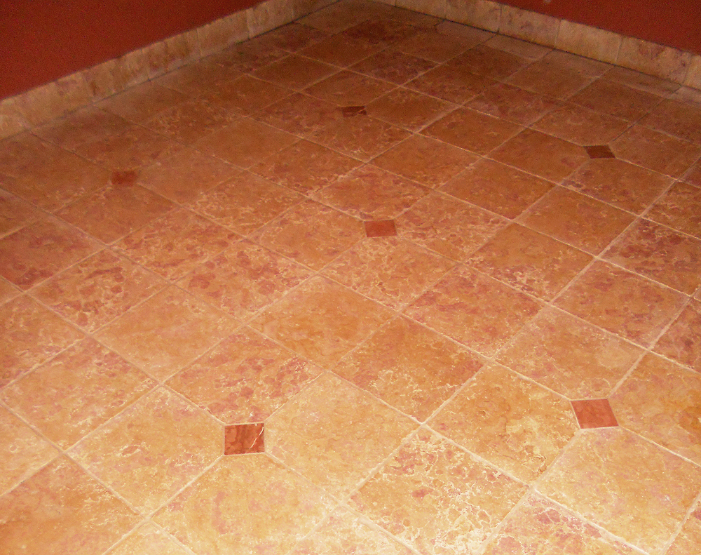 Marble floor after stone restoration