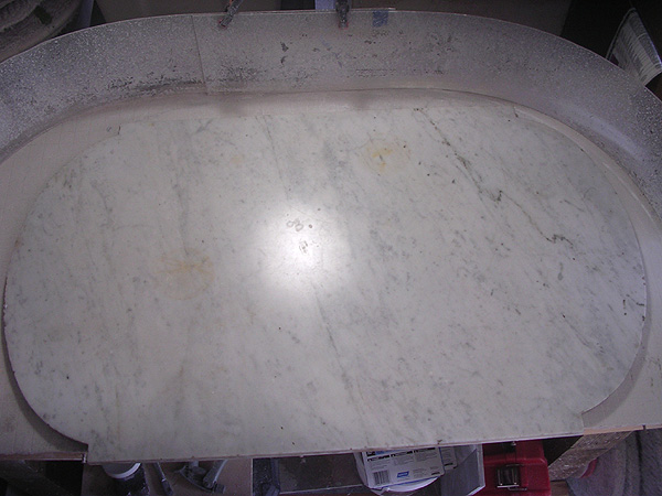 Abused Blanco Carrara tabletop