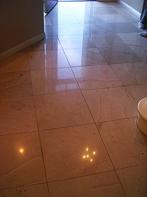 limestone floor after restoration
