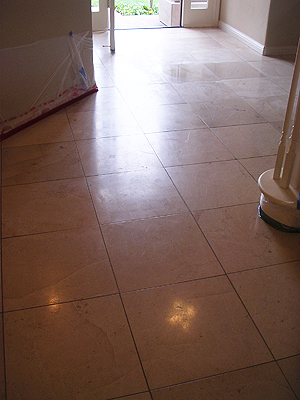 limestone floor before restoration