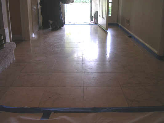 Marble floor in San Jose before restoration