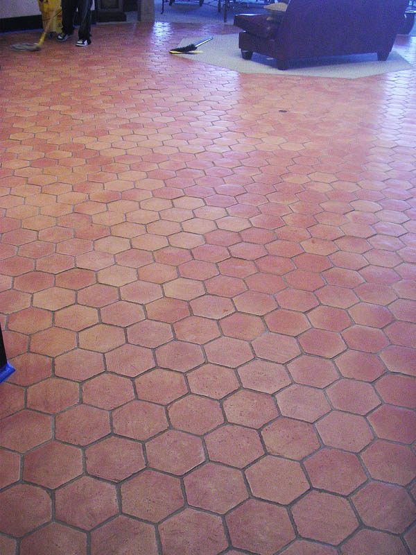 Saltillo tile cleaning before restoration